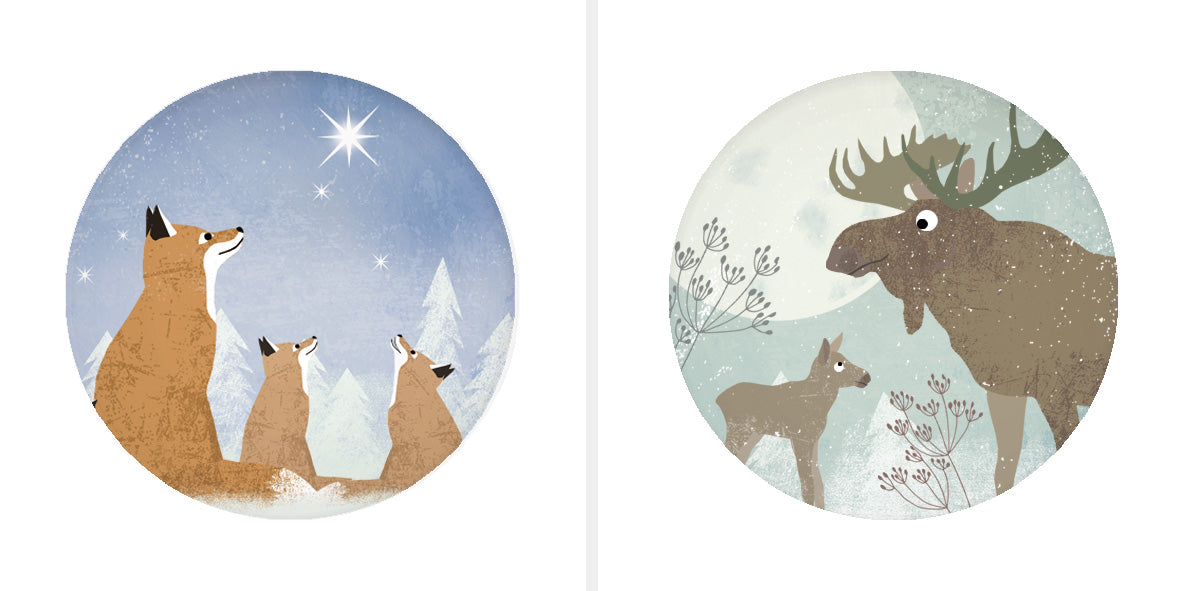 Magnetbutton Set Winter Weihnachten