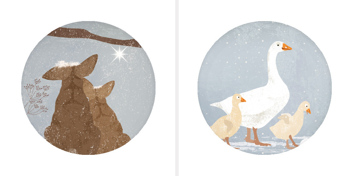 Magnetbutton Set Winter Weihnachten